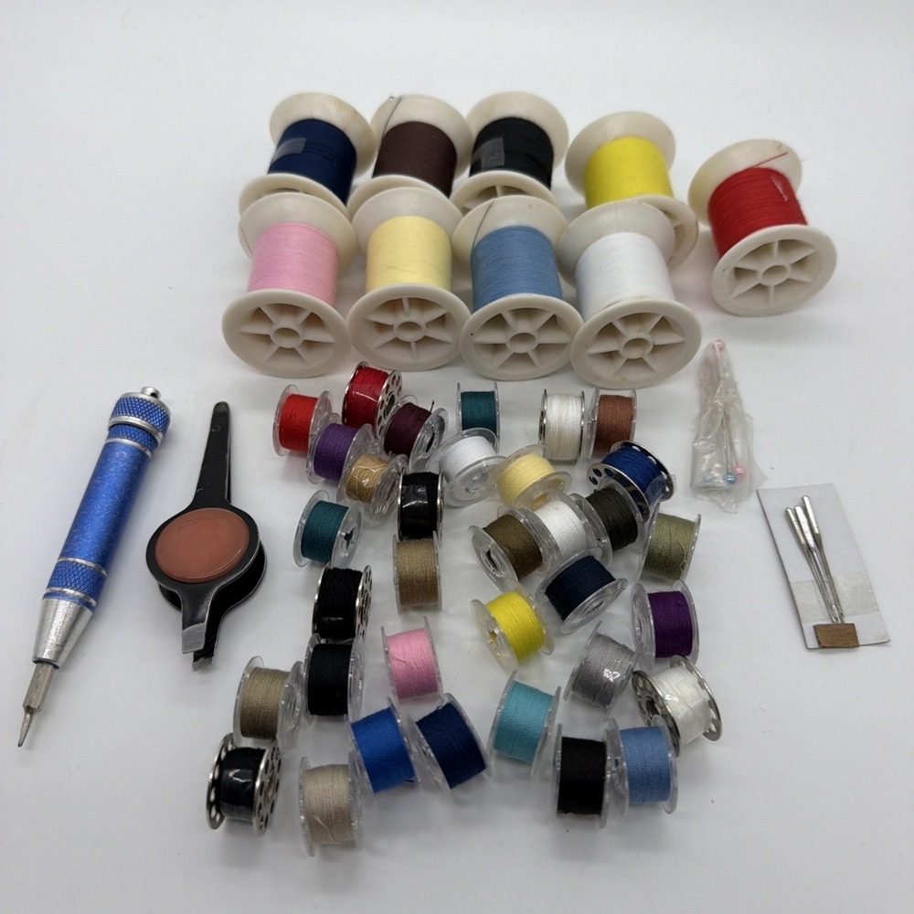 General Sewing Thread Spools Multicolor Lot of‎ 40 Various Colors and Sizes